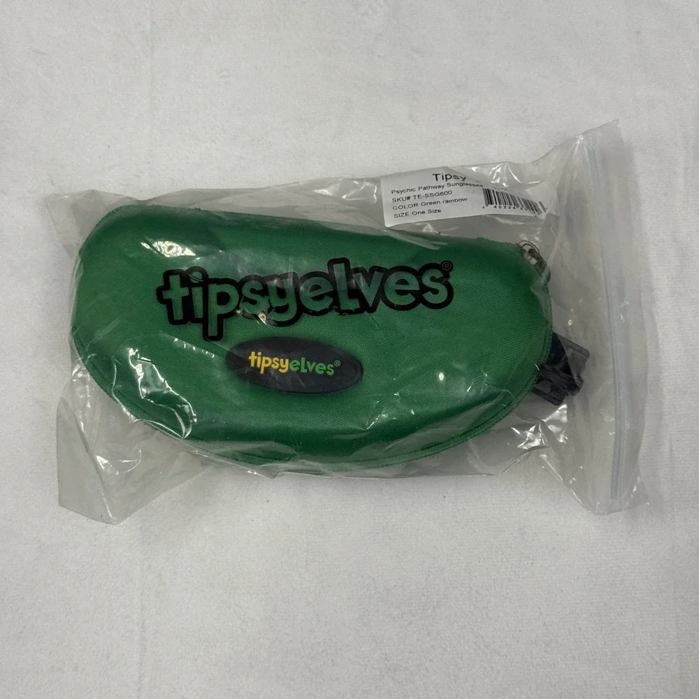 Tipsy Elves Psychic Pathway Sunglasses Green‎ Splatter Orange Mirror TE-SSG600